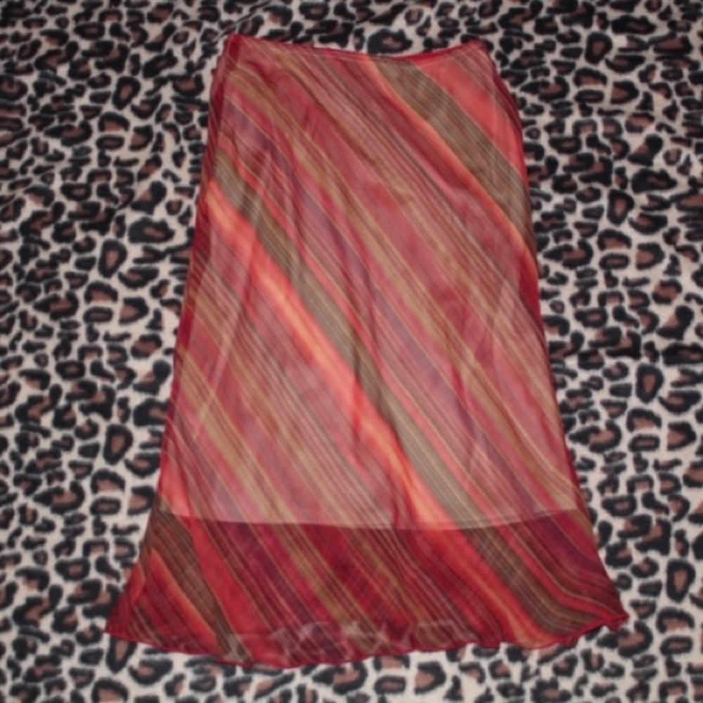 vintage la belle red and green midi skirt